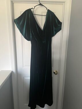 Revelry Deep Emerald Green Velvet Maxi Dress